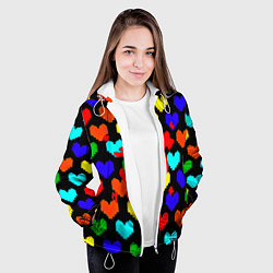 Куртка с капюшоном женская Doom love pixel pattern, цвет: 3D-белый — фото 2