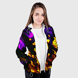 Куртка с капюшоном женская Doom огненный стиль, цвет: 3D-белый — фото 2