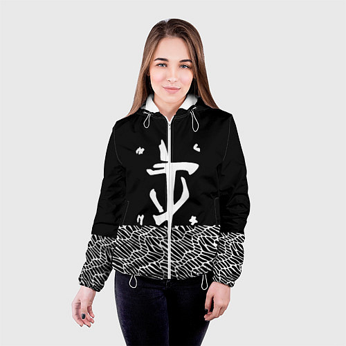 Женская куртка Doom геометрия линии / 3D-Белый – фото 4