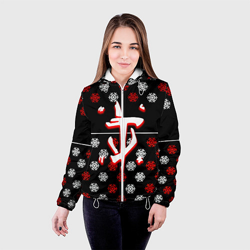 Женская куртка Doom winter pattern steel / 3D-Белый – фото 4