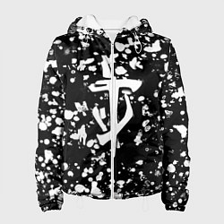 Куртка с капюшоном женская Дум белые брызги красок, цвет: 3D-белый