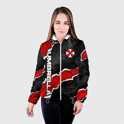 Куртка с капюшоном женская Umbrella corp - разрывы, цвет: 3D-белый — фото 2