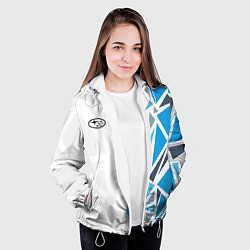Куртка с капюшоном женская Субару - фрагменты, цвет: 3D-белый — фото 2