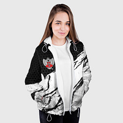 Куртка с капюшоном женская Федерация бокса России - белый затертый, цвет: 3D-белый — фото 2