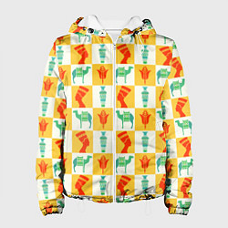 Куртка с капюшоном женская Мотивы Египта, цвет: 3D-белый