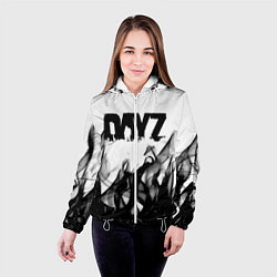 Куртка с капюшоном женская Dayz текстура огонь, цвет: 3D-белый — фото 2