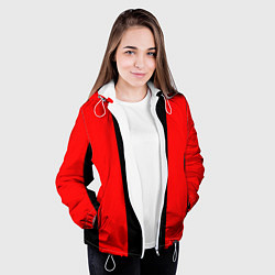Куртка с капюшоном женская Color red and black, цвет: 3D-белый — фото 2