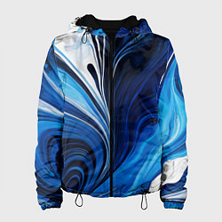 Женская куртка Бело синяя абстракция