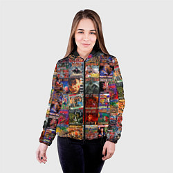 Куртка с капюшоном женская Сектор Газа - обложки альбомов и песен, цвет: 3D-черный — фото 2