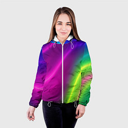 Куртка с капюшоном женская Плавный градиент, цвет: 3D-белый — фото 2