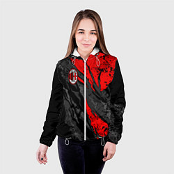 Куртка с капюшоном женская Фк Милан - черный и красный, цвет: 3D-белый — фото 2