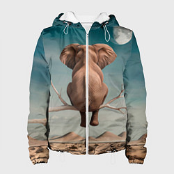 Женская куртка Задумчивый слон: пустыня