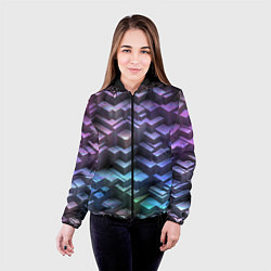 Куртка с капюшоном женская Неоновый рельеф, цвет: 3D-черный — фото 2