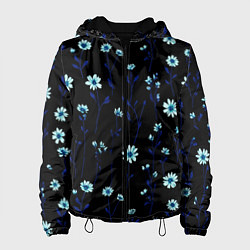 Женская куртка Паттерн с маленькими синими цветами