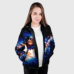 Куртка с капюшоном женская Бесконечный космос и туманность, цвет: 3D-черный — фото 2