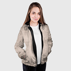 Куртка с капюшоном женская Текстура мокрый бетон бежевый, цвет: 3D-черный — фото 2