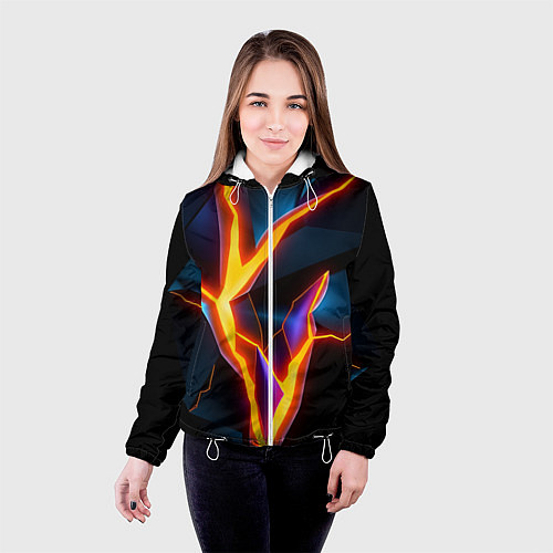 Женская куртка Neon orange glow / 3D-Белый – фото 4