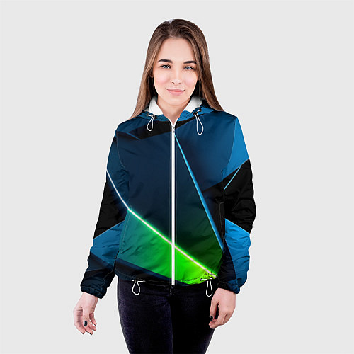 Женская куртка Neon colored geometric / 3D-Белый – фото 4