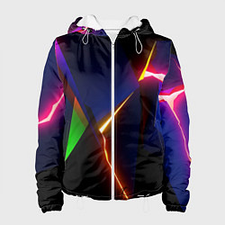 Куртка с капюшоном женская Neon colored geometric, цвет: 3D-белый