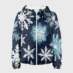 Куртка с капюшоном женская Снежное небо, цвет: 3D-белый