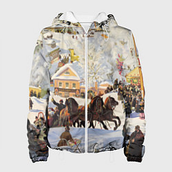 Женская куртка Русская тройка зимой - картина Масленица Кустодиев