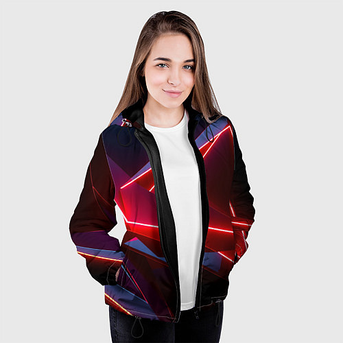 Женская куртка Neon laser red / 3D-Черный – фото 3
