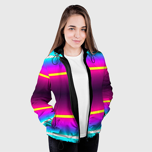 Женская куртка Color neon / 3D-Черный – фото 3