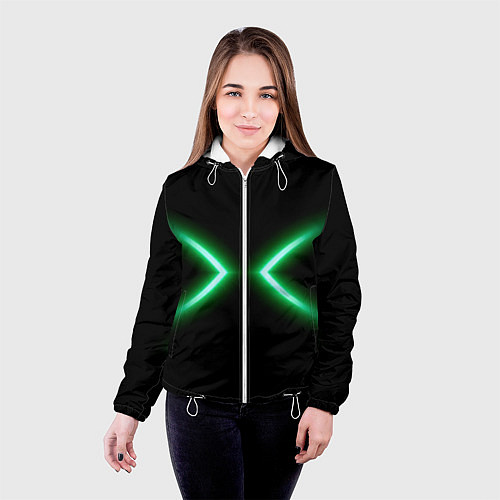 Женская куртка Neon green lines / 3D-Белый – фото 4