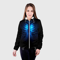 Куртка с капюшоном женская Душа синяя - позвоночник и рёбра просвечиваются, цвет: 3D-белый — фото 2