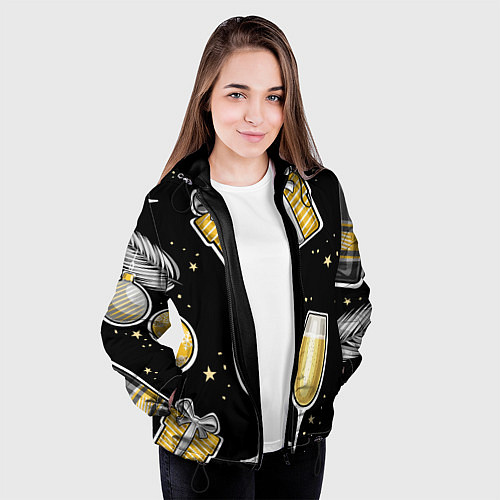 Женская куртка Новогодний вайб / 3D-Черный – фото 3
