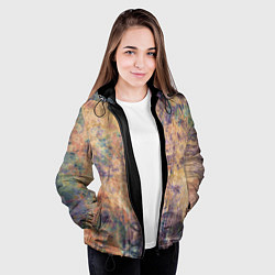 Куртка с капюшоном женская Абстракция - pink marble with blue flecks, цвет: 3D-черный — фото 2