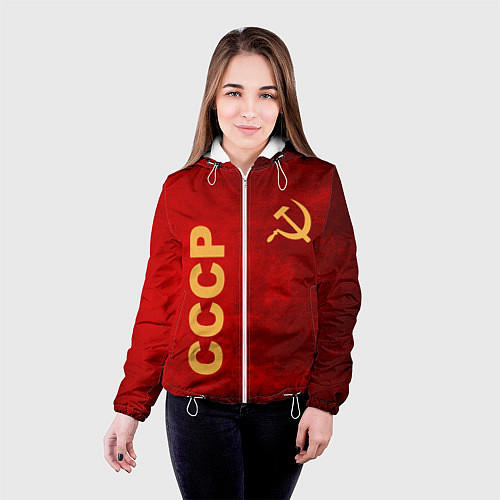 Женская куртка Советский союз символика / 3D-Белый – фото 4