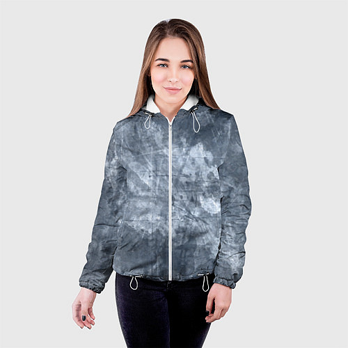 Женская куртка Абстракция - gray-blue / 3D-Белый – фото 4