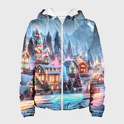 Женская куртка Городок в новогодних огоньках