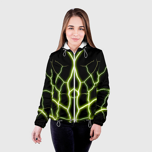 Женская куртка Color green black / 3D-Белый – фото 4