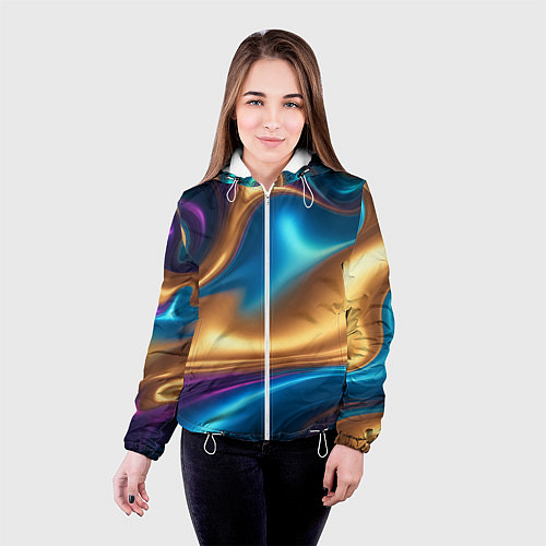 Женская куртка Сплавы разноцветные / 3D-Белый – фото 4