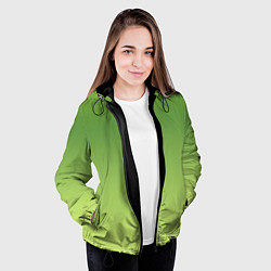 Куртка с капюшоном женская Color green yellow, цвет: 3D-черный — фото 2