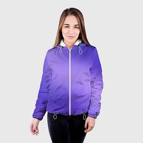 Женская куртка Color purple gradient / 3D-Белый – фото 4