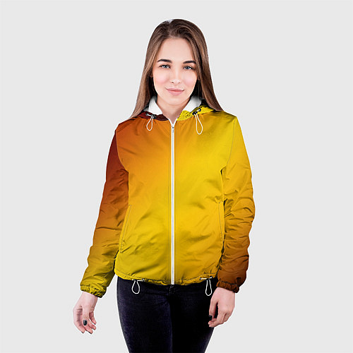 Женская куртка Color yellow red gradient / 3D-Белый – фото 4