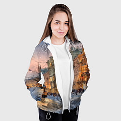 Куртка с капюшоном женская Зимний Санкт-Петербург, цвет: 3D-белый — фото 2