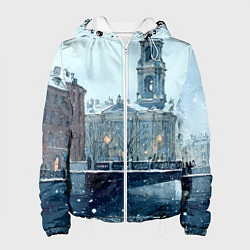Куртка с капюшоном женская Зимний Питер, цвет: 3D-белый