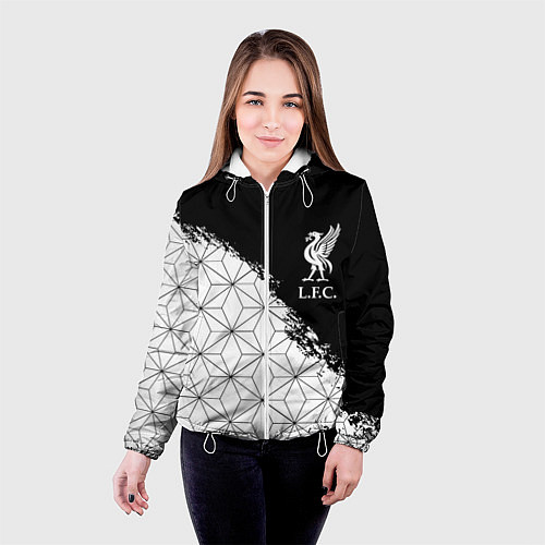 Женская куртка Liverpool краски текстура геометрия / 3D-Белый – фото 4