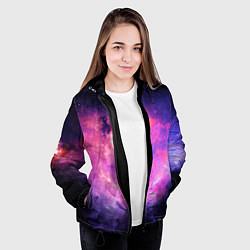 Куртка с капюшоном женская Космос, цвет: 3D-черный — фото 2