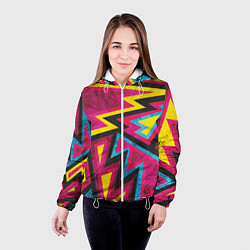 Куртка с капюшоном женская Геометрия, цвет: 3D-белый — фото 2