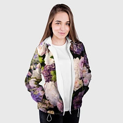 Куртка с капюшоном женская Весенние цветы, цвет: 3D-белый — фото 2