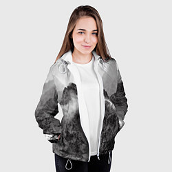 Куртка с капюшоном женская Горы, цвет: 3D-белый — фото 2