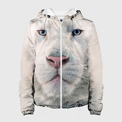 Куртка с капюшоном женская Взгляд белого льва, цвет: 3D-белый