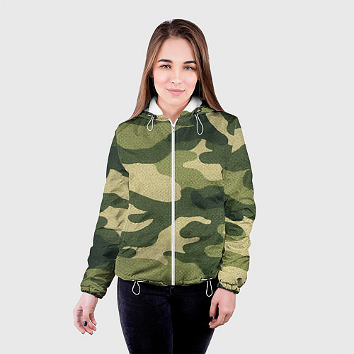 Женская куртка Хаки / 3D-Белый – фото 4
