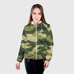 Куртка с капюшоном женская Хаки, цвет: 3D-белый — фото 2
