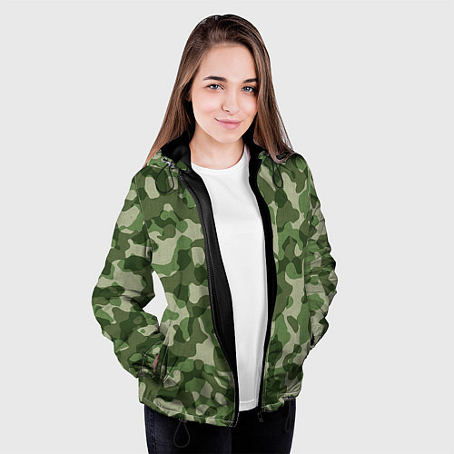 Женская куртка Хаки / 3D-Черный – фото 3